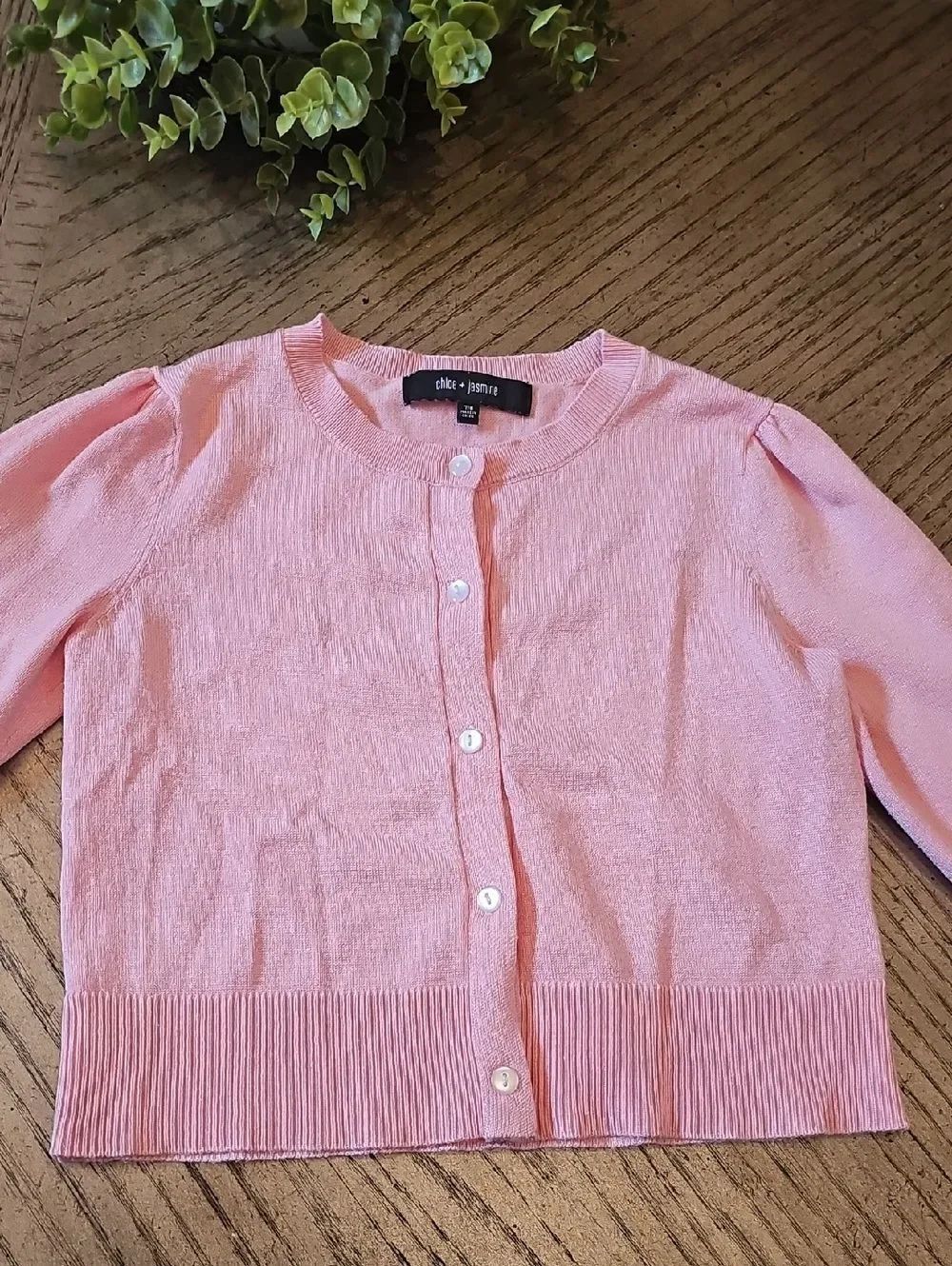Pink Button Cardigan Size 7/8